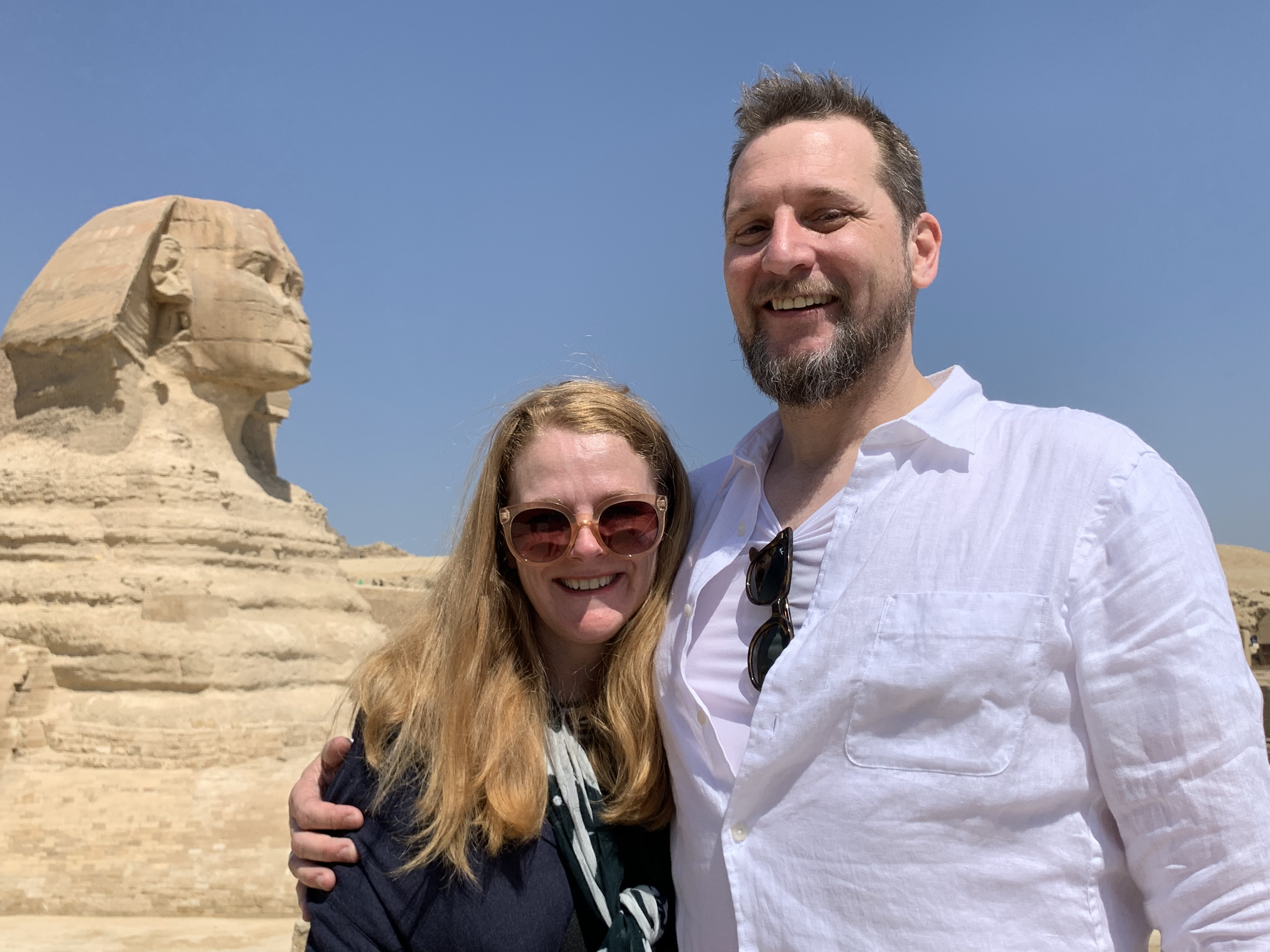 The Sphinx, the wife, and me, Giza, Egypt in March of 2019